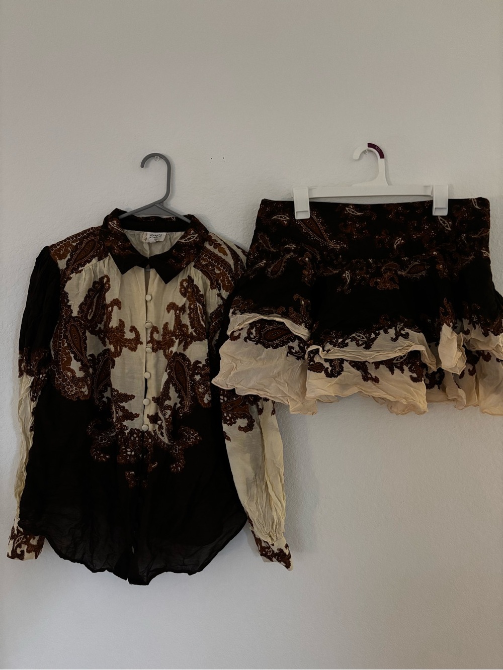 HEMANT AND NANDITA Boho Shirt and Skirt — Size XL - Picture 2 of 4